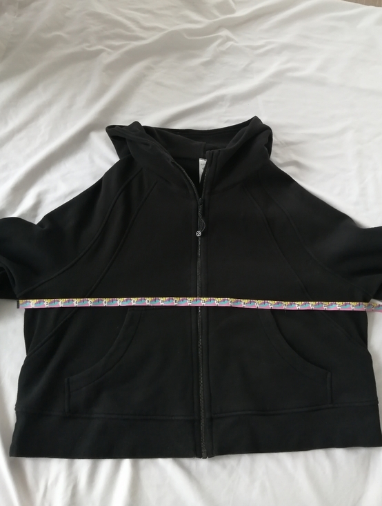Lululemon Scuba Oversized Full Zip Hoodie Black Cropped Boxy Fit XL/XXL - Picture 12 of 15